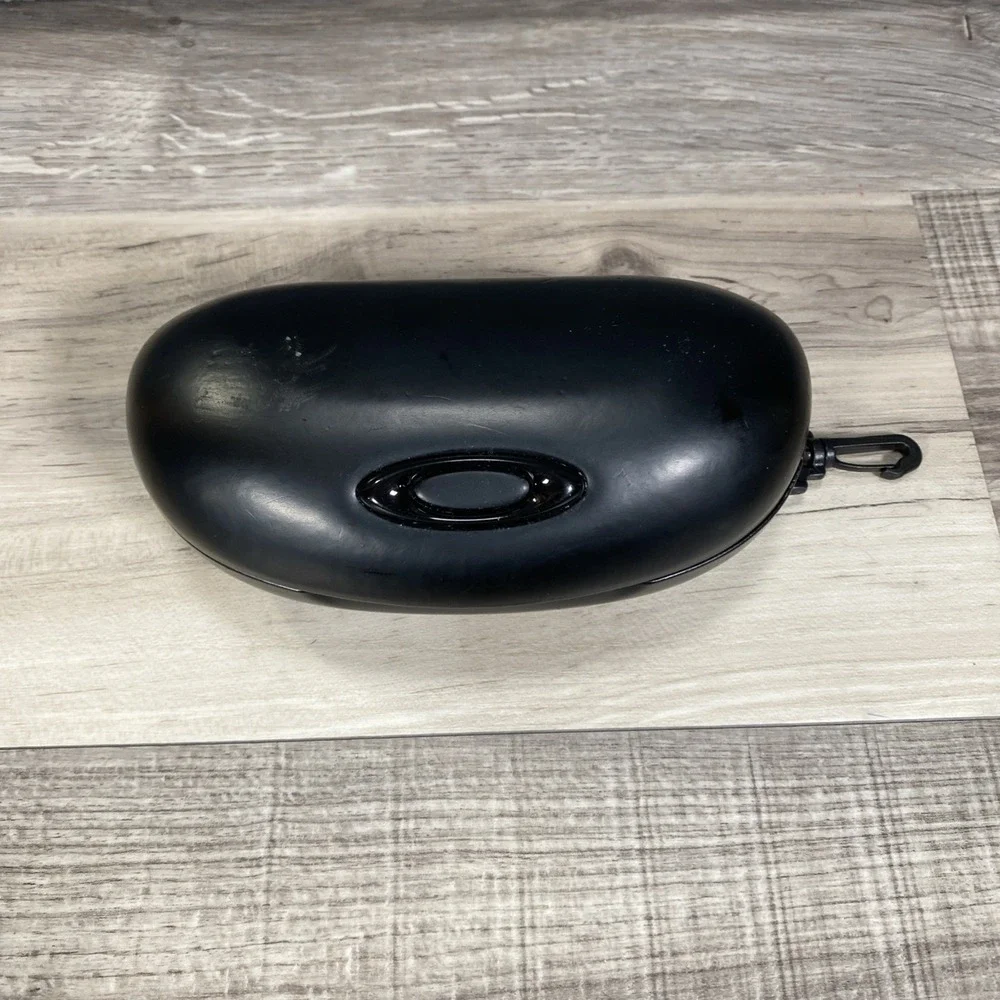 Genuine Oakley Sunglass Eyeglass Hard Clam Shell Case Faux Leather with Clip